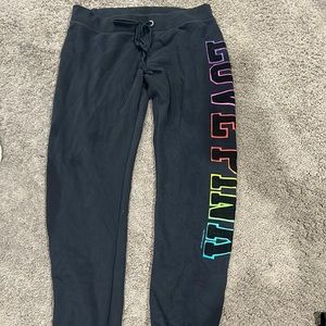 Victoria’s Secret sweatpants.  Home with dogs !